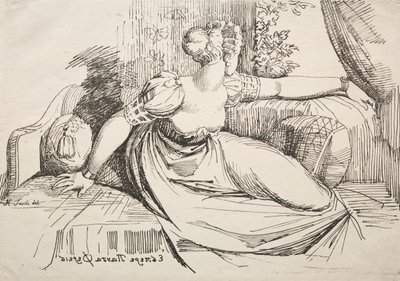 Vzorky polyautografie: Žena na pohovce. od Johann Heinrich Füssli
