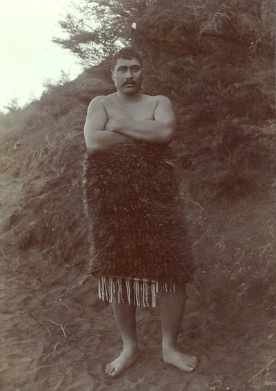 Maorská studie, cca 1910 (stříbrný želatinový tisk) od Henry Gaze