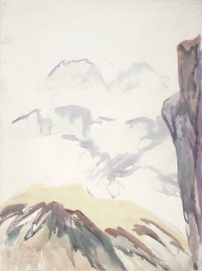 Mountain Study (akvarel na papíře) od Henry George Keller