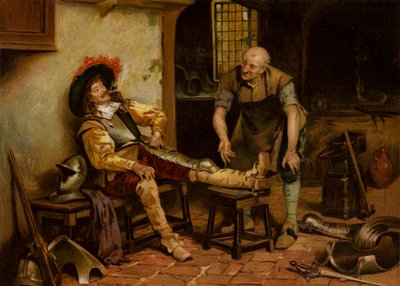 Splendid Fit, muž vybavený brněním (chromolitho) od Henry Gillard (after) Glindoni