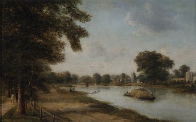 Twickenham, Middlesex with the Church Ferry, Orleans House a Eel Pie Island, 1868 od Henry Gritten