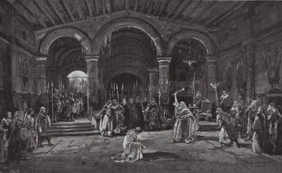 Scéna z Krále Leara (litografie) od Henry Hawes Craven Green