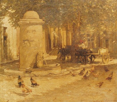 Fontána v provensálské vesnici od Henry Herbert La Thangue