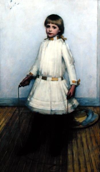 Dívka se švihadlem (olej na plátně) od Henry Herbert La Thangue