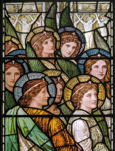 Bakewell, All Saints, Holiday Workshop, Henry Holiday, The Beránek Boží, Adoring Saints, 1893 od Henry Holiday