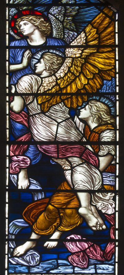 Buckland, St Mary, James Powell & Sons, Henry Holiday, The Barcote Chapel, Praising Angels, 1889 od Henry Holiday