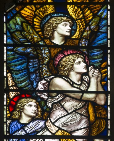 Buckland, St Mary, James Powell & Sons, Henry Holiday, The Barcote Chapel, Praising Angels, 1889 od Henry Holiday