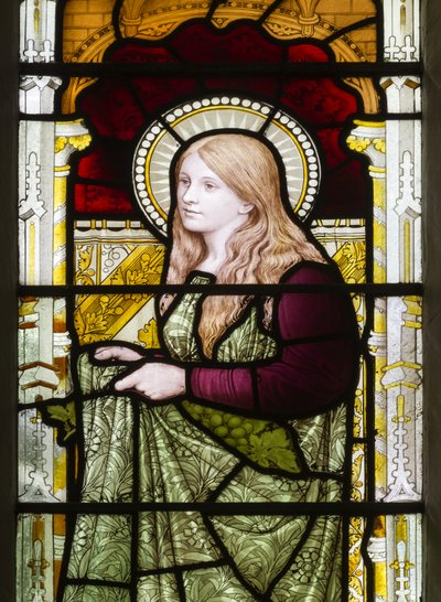 Cambridge, Trinity College, Heaton Butler & Bayne, Henry Holiday, Phoebe, 1870, Phoebe Cookson, adaptováno od Carla Almquista od Henry Holiday