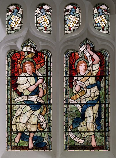 Grasmere, St Oswald, James Powell & Sons, Henry Holiday, Ministering Angels, 1893 od Henry Holiday