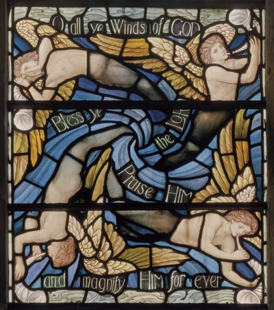 O All Ye Winds Of The Gods, Benedicite Window Detail, cca 1895 (vitráže) od Henry Holiday
