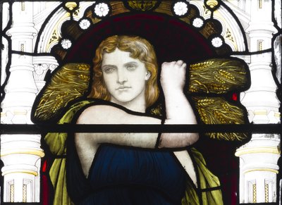 Ruth s obilím, detail, 1881-83 (vitráže) od Henry Holiday