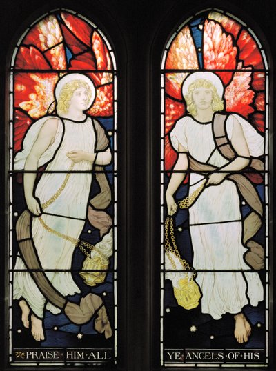 Sensing Angels, 1882 (barevné sklo) od Henry Holiday