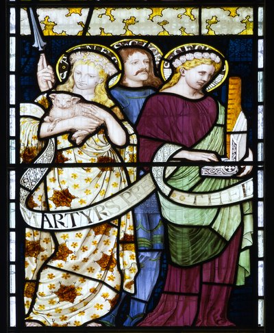 St Cecilia, St Agnes & St George, c.1872 (vitráže) od Henry Holiday
