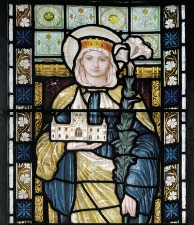 St Frideswide, cca 1872 (barevné sklo) od Henry Holiday