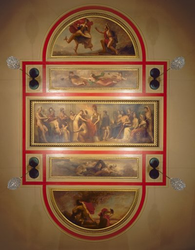 Strop v knihovně a jídelně s vyobrazením Legendy o Pandoře, cca 1834 od Henry Howard