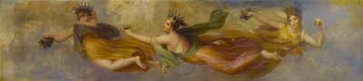 The Horae, or Seasons (dříve se předpokládalo, že jsou tři), Diffusing their Několik inscenací, 1834 (olej na mahagonovém panelu) od Henry Howard