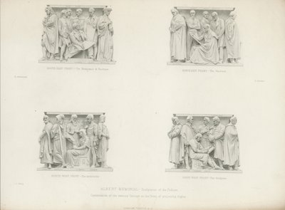 Sochy na pódiu Albertova památníku od Henry Hugh Armstead