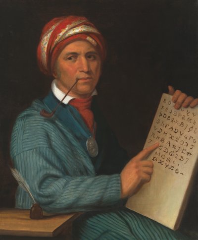 Sequoyah (asi 1770-1843), asi 1830 (olej na plátně) od Henry Inman
