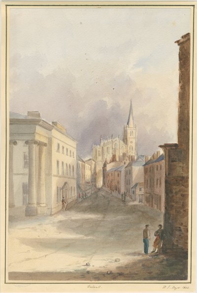 Walsall Town and Church: malba vodovými barvami, 1844 od Henry James Noyes