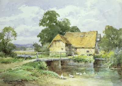 Od vodního mlýna Surrey (akvarel) od Henry John Sylvester Stannard