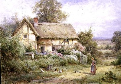 Krmení babičkiných mazlíčků (akvarel a kvaš na papíře) od Henry John Sylvester Stannard