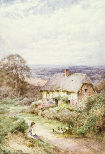 Došková chaloupka (akvarel) od Henry John Sylvester Stannard