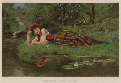 Listnatý měsíc června (chromolitho) od Henry John Yeend King