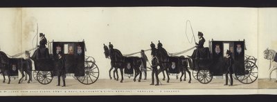 Část panoramatického pohledu na celý pohřební průvod Artura, vévody z Wellingtonu (barevná akvatinta) od Henry Jr and Sala George Augustus Alken