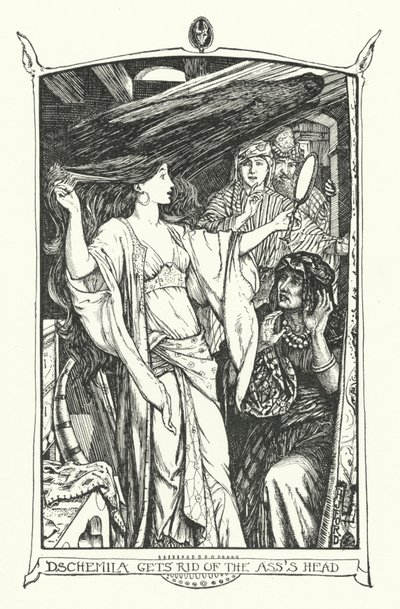 Dschemila se zbavuje hlavy osla (rytina) od Henry Justice Ford
