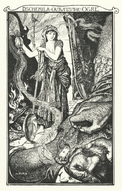 Dschemila přelstí zlobra (rytina) od Henry Justice Ford