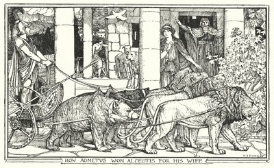 Jak Admetus získal Alcestis pro svou ženu (litho) od Henry Justice Ford