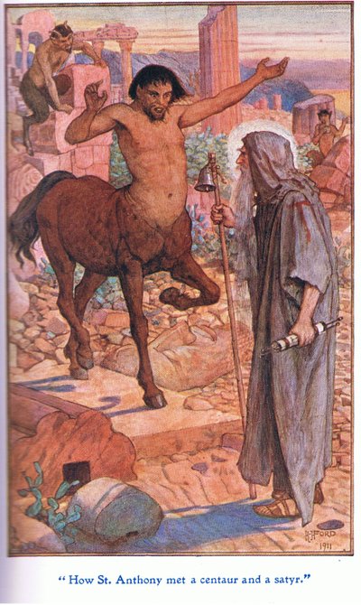 Jak svatý Antonín potkal kentaura a satyra, 1912 od Henry Justice Ford