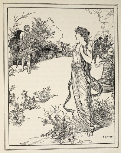 Jak Ulysses potkal Nausicaa, z „Příběhů řeckých moří“ od Andrew Langa, 1926 (inkoust na papíře) od Henry Justice Ford