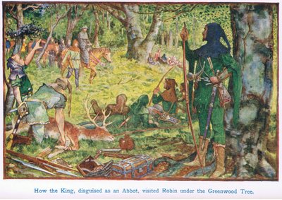 Jak král v přestrojení za opata navštívil Robina pod stromem Greenwood od Henry Justice Ford