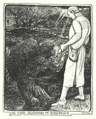 Ilustrace k Pokroku poutníka od Johna Bunyana (litografie) od Henry Justice Ford