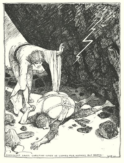 Ilustrace k Pokroku poutníka od Johna Bunyana (litografie) od Henry Justice Ford