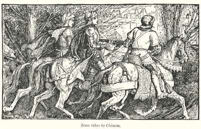 Joan jede do Chinonu (litografie) od Henry Justice Ford
