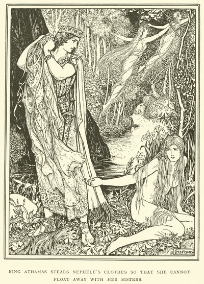 Král Athamas krade oblečení Nepheles, aby nemohla odplout se svými sestrami od Henry Justice Ford