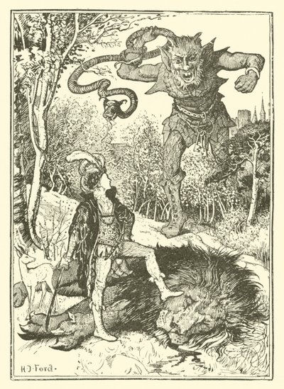 Princ Vivien a princezna Placida (rytina) od Henry Justice Ford