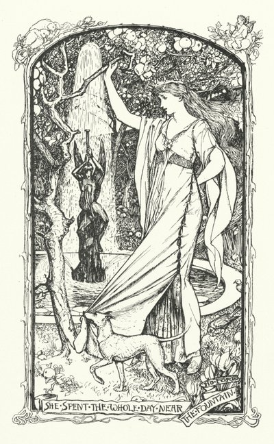 Strávila celý den u fontány (rytina) od Henry Justice Ford