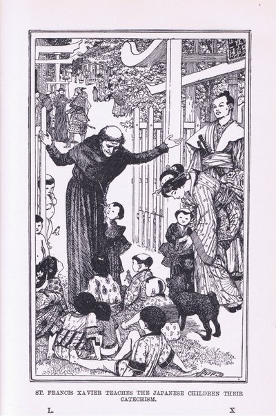 Svatý František Xaverský učí japonské děti katechismu, 1912 od Henry Justice Ford