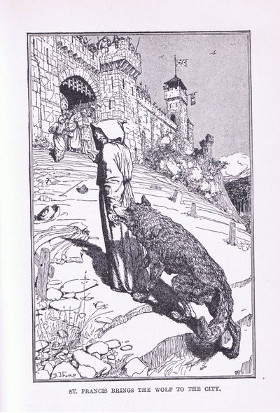 Svatý František přivádí vlka do města, 1912 od Henry Justice Ford