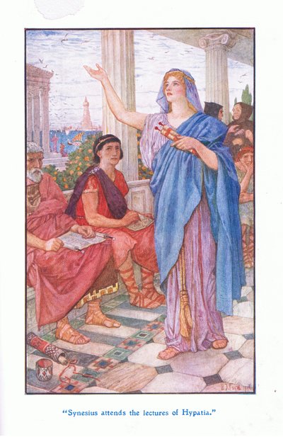 Synesius navštěvuje přednášky Hypatia, 1912 od Henry Justice Ford
