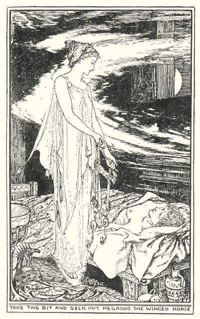 Vezmi tento kousek a najdi Pegase, okřídleného koně (litho) od Henry Justice Ford