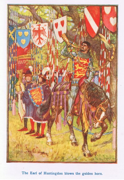 Hrabě z Huntingdonu troubí na zlatý roh od Henry Justice Ford