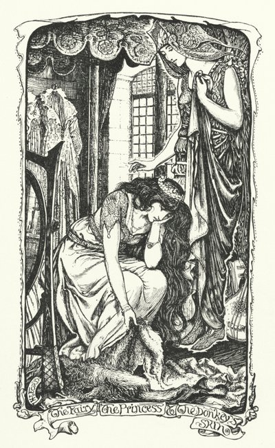 Víla, princezna a oslí kůže (rytina) od Henry Justice Ford