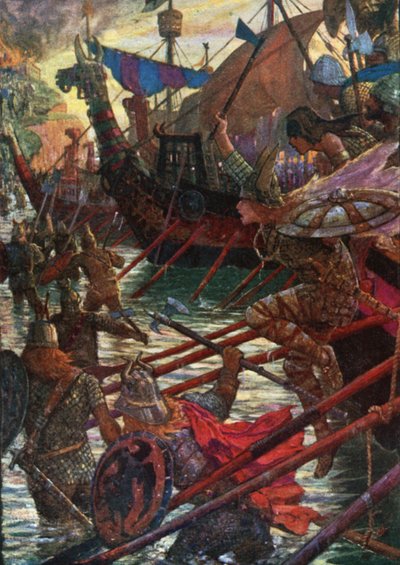 Vylodění Dánů od Henry Justice Ford