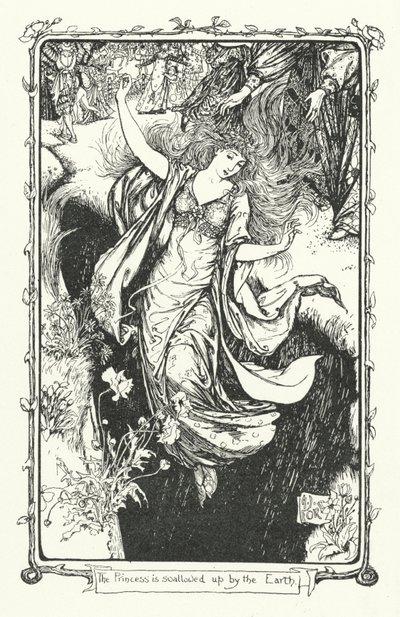 Princezna je pohlcena zemí (rytina) od Henry Justice Ford