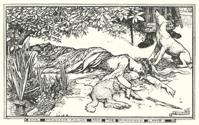 Princezna Pulja a zavražděné jehně (litho) od Henry Justice Ford