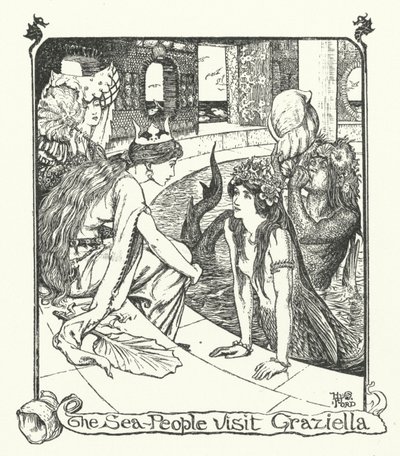 Návštěva mořského lidu u Grazielly (rytina) od Henry Justice Ford